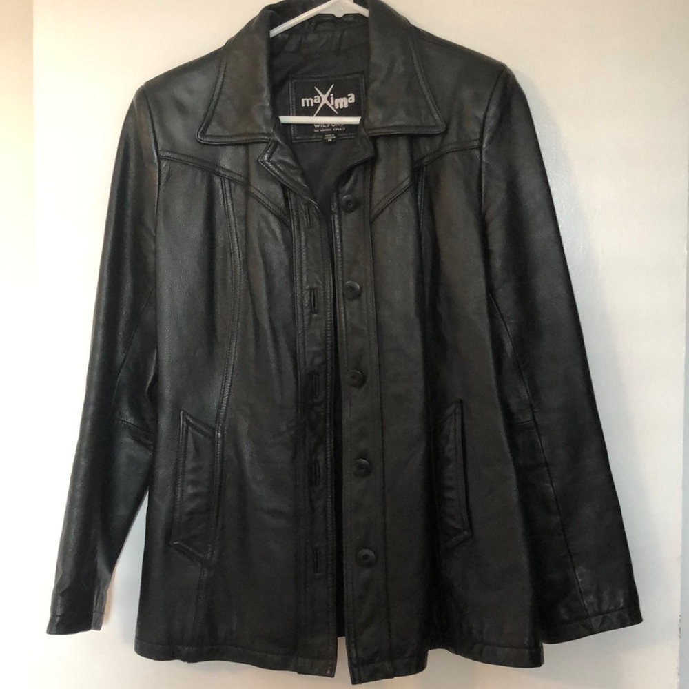 Black leather jacket